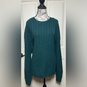 Hollister Teal Cable Knit Sweater